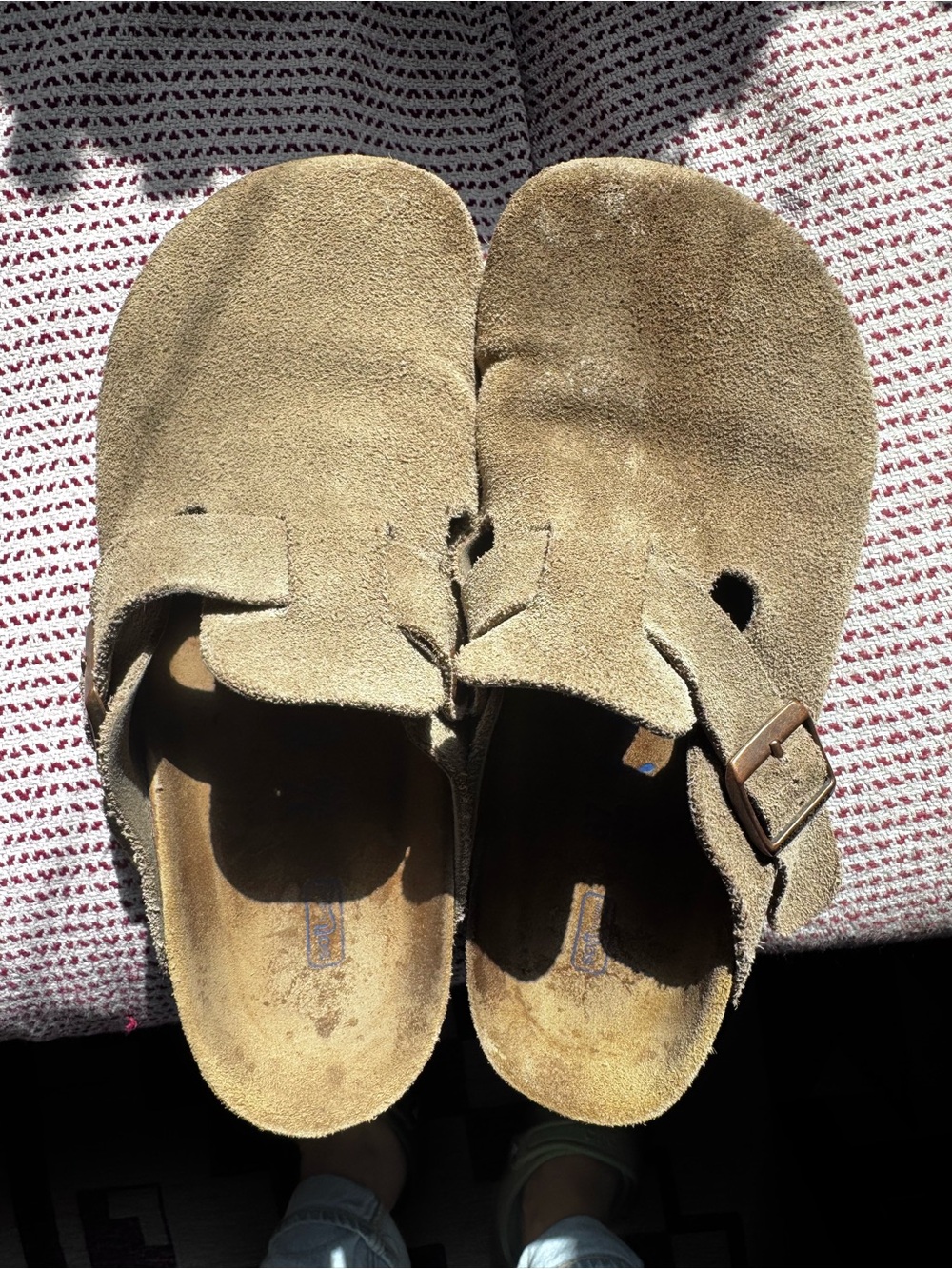 Birkenstock Suede Clogs in Tan